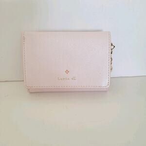 4C Luria Light Pink Saffiano Leather Wallet Floral Charm Designer Cute Small‎